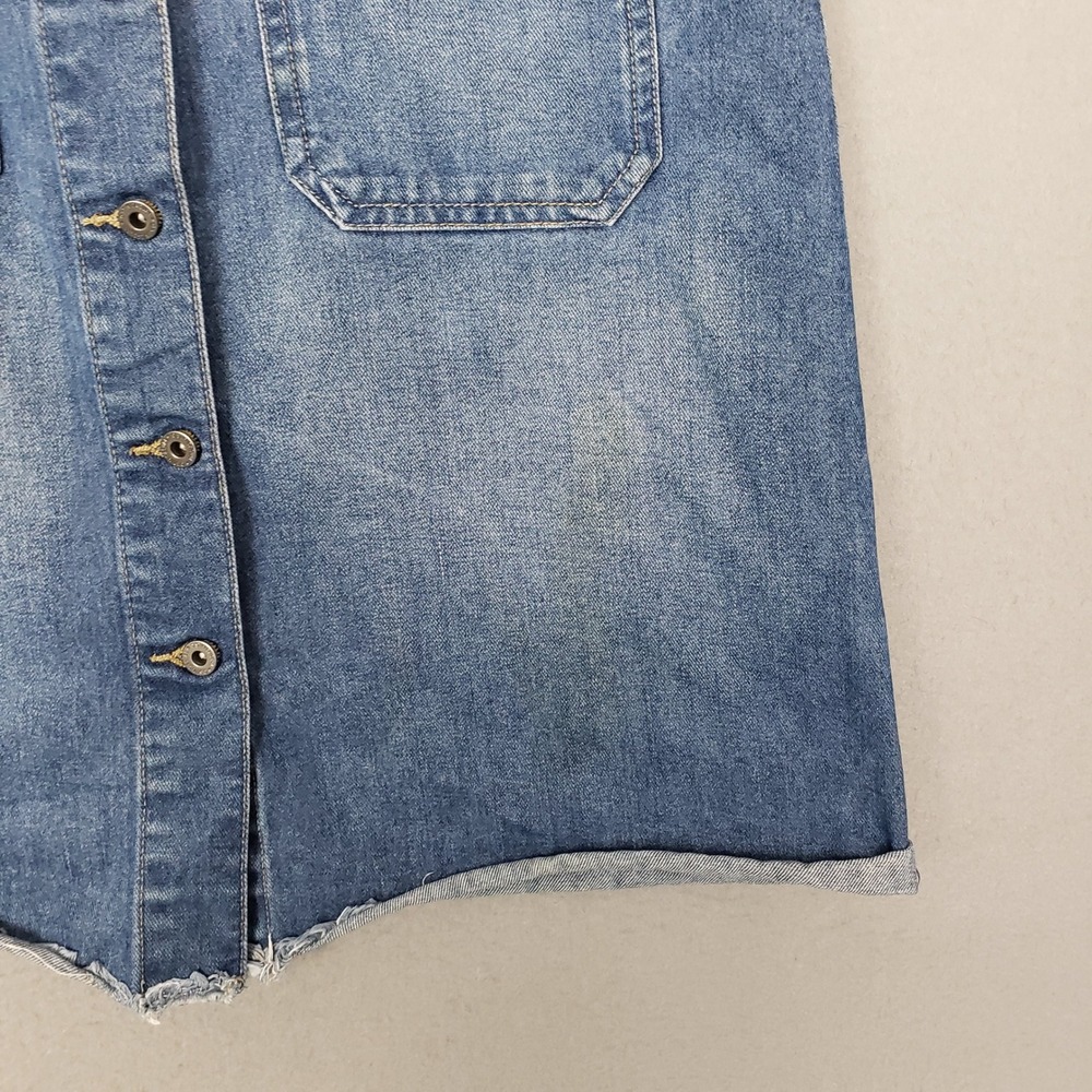 O'Stin Button Front Denim Mini Skirt Summer Festival Coastal European Size L - Picture 8 of 8